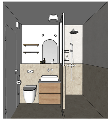 PROJET CHARONNE Rénovation complète d’une salle de bain de 3m²